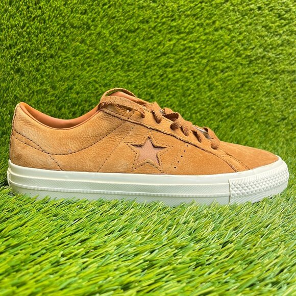 Converse One Star Pro Low Mens Size 9 Brown Casual Leather Shoes Sneakers - Picture 1 of 10